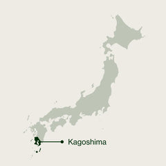 Map of Japan highlighting Kagoshima Prefecture, where Nio Teas tea is grown